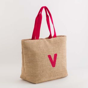 Shopping lettera V - Zante - SHOPPING, Naturale/Azalea, TAGLIA UNICA
